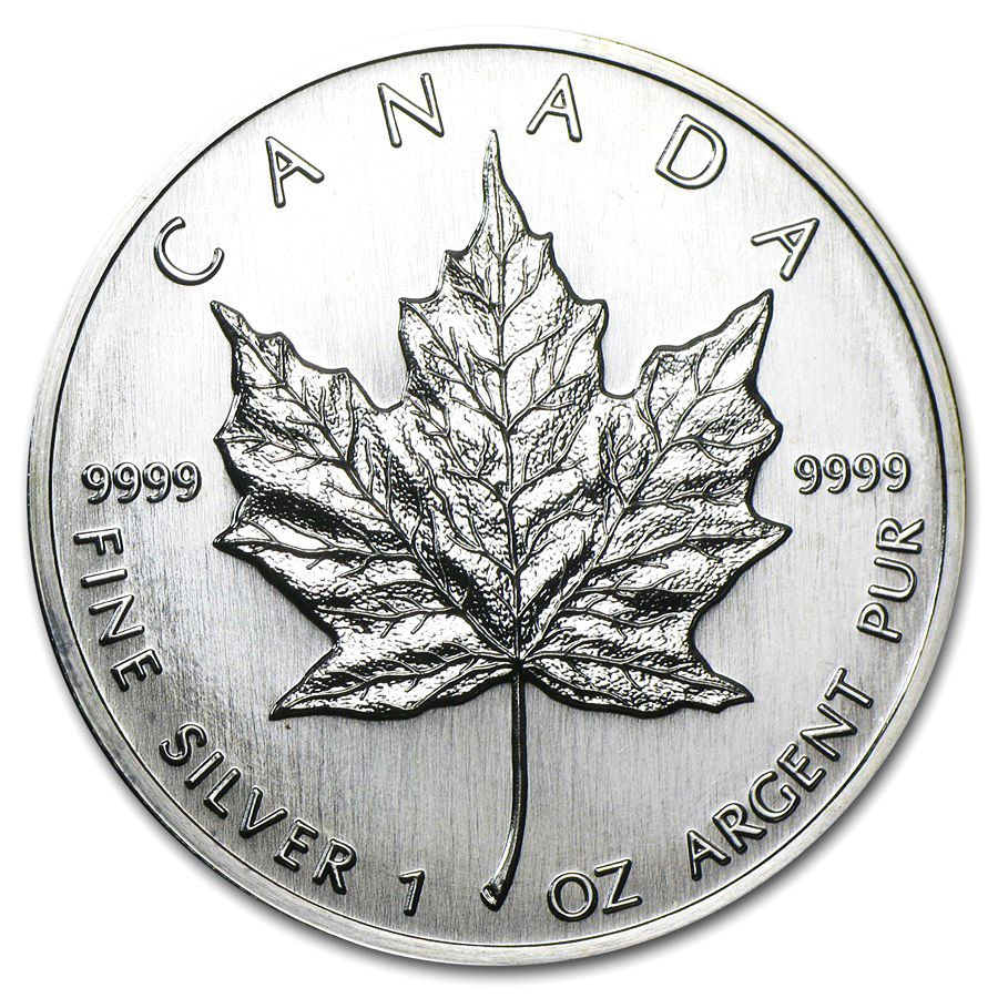 Stříbrná mince Canadian Maple Leaf 1 oz (1989)