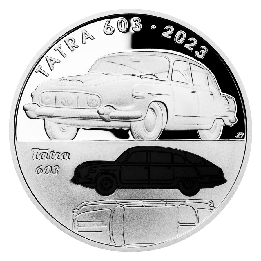 Stříbrná mince ČNB 500 Kč Osobní automobil Tatra 603 PROOF