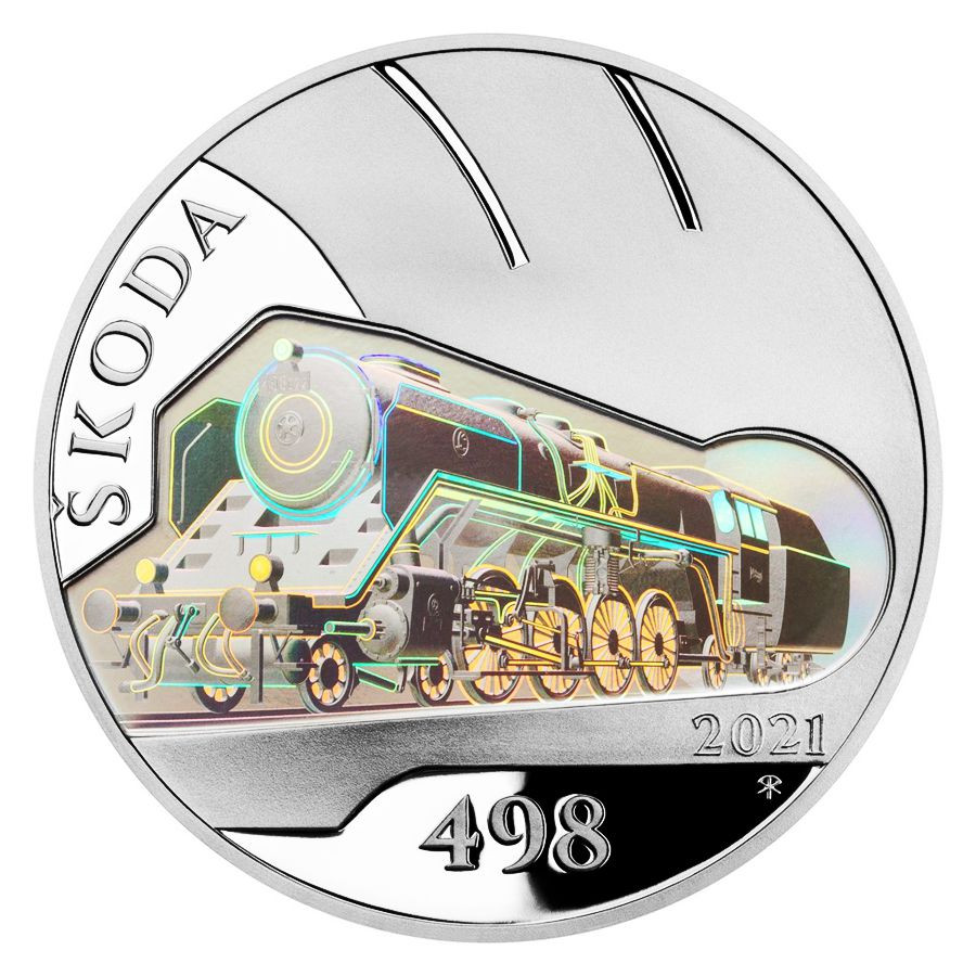 Stříbrná mince ČNB 500 Kč Parní lokomotiva Š498 Albatros PROOF