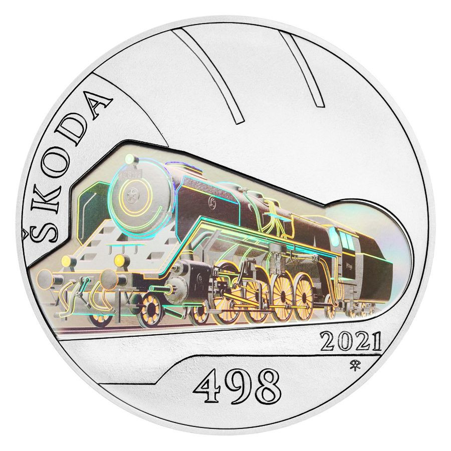 Stříbrná mince ČNB 500Kč Parní lokomotiva Š498 Albatros STANDARD