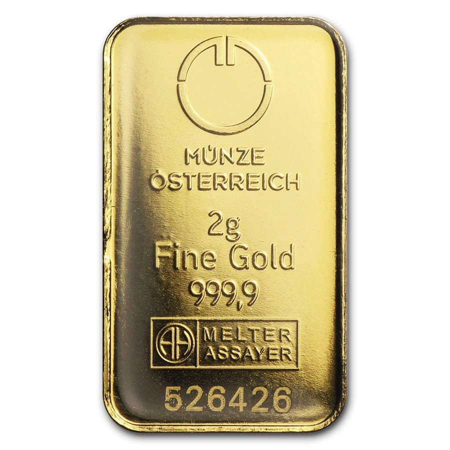 Zlatý slitek 2g Münze Österreich