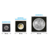 Čtvercová plastová kapsle Quadrum MINI (13) na zlaté mince Philharmoniker 1/25oz