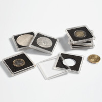 Čtvercová plastová kapsle Quadrum (39) na stříbrné mince Maple, Britannia, Krugerrand