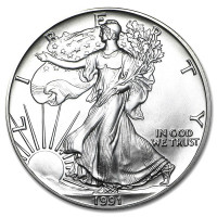 Silver coin American Silver Eagle 1 oz (1991)