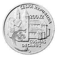 Stříbrná mince ČNB 200 Kč 900. výročí úmrtí kronikáře Kosmase PROOF