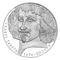 Stříbrná mince ČNB 200 Kč Karel Škréta 350. výročí úmrtí PROOF