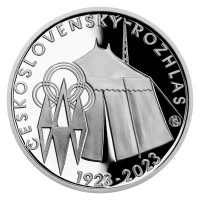 Stříbrná mince ČNB 200 Kč 100. výročí zahájení pravidelného vysílání československého rozhlasu PROOF