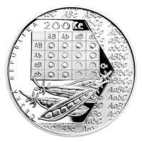 Stříbrná mince ČNB 200Kč Gregor Mendel PROOF