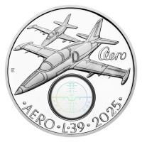 Stříbrná mince ČNB 500 Kč Cvičný letoun Aero L-39 Albatros PROOF