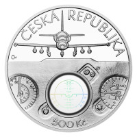 Stříbrná mince ČNB 500 Kč Cvičný letoun Aero L-39 Albatros PROOF