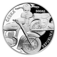 Stříbrná mince ČNB 500 Kč Motocykl Jawa 250 PROOF