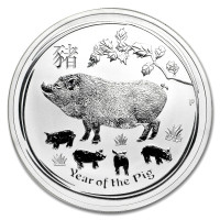 Stříbrná mince Year of the Pig - Rok Vepře 1 oz (2019)