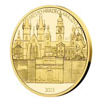 Zlatá mince ČNB 5.000 Kč Hradec Králové PROOF 1/2 oz