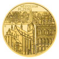 Zlatá mince ČNB 5.000 Kč Plzeň PROOF 1/2 oz