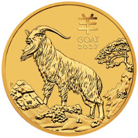 Zlatá mince Year of the Goat - Rok Kozy 1/4 oz (2027)