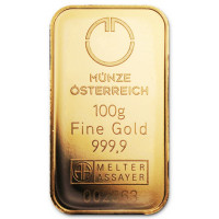 Zlatý slitek 100g Münze Österreich