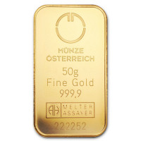 Zlatý slitek 50g Münze Österreich