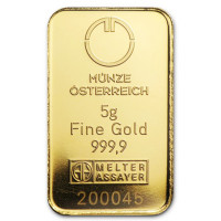 Zlatý slitek 5g Münze Österreich - Kinebar